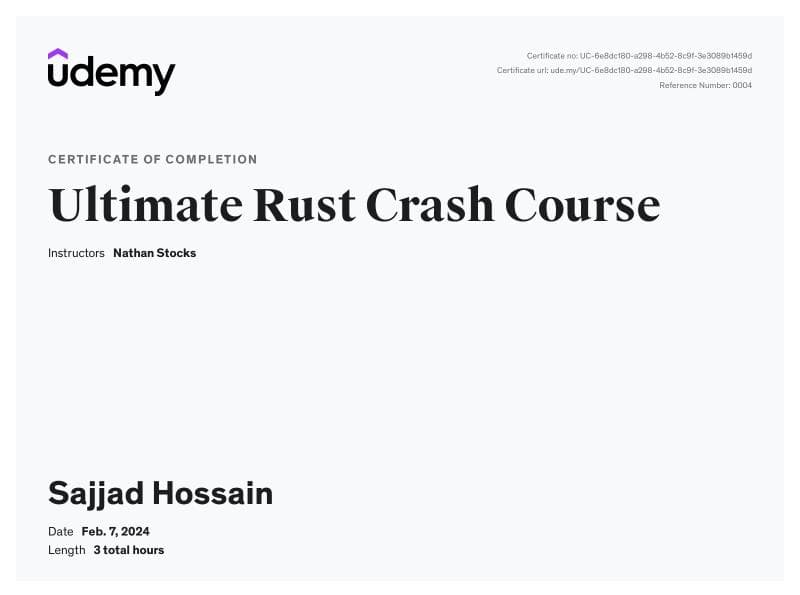 Ultimate Rust Crash Course